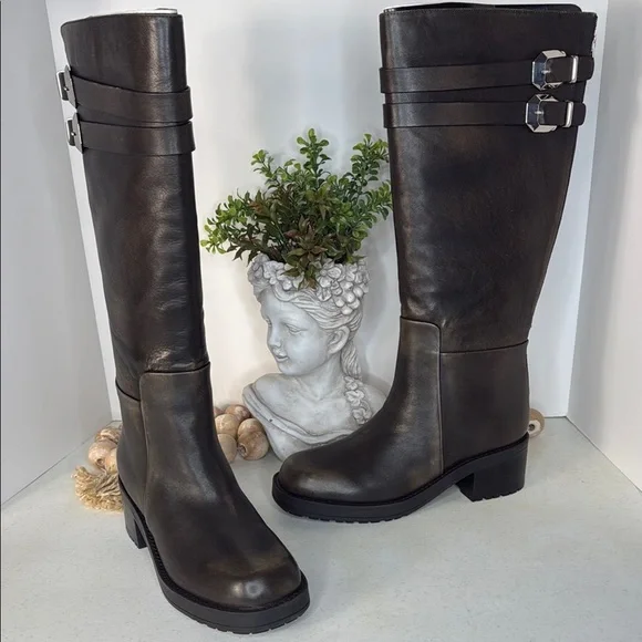 Marc Fisher Dariya Knee High Riding Boot Dark Brown Sz 10 - Picture 2 of 15